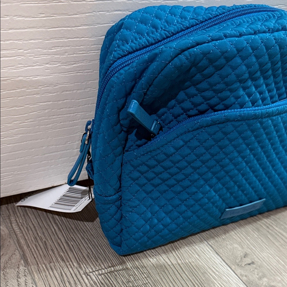 Vera Bradley Iconic Large Cosmetic Bag - Turquoise NWT - Picture 3 of 7